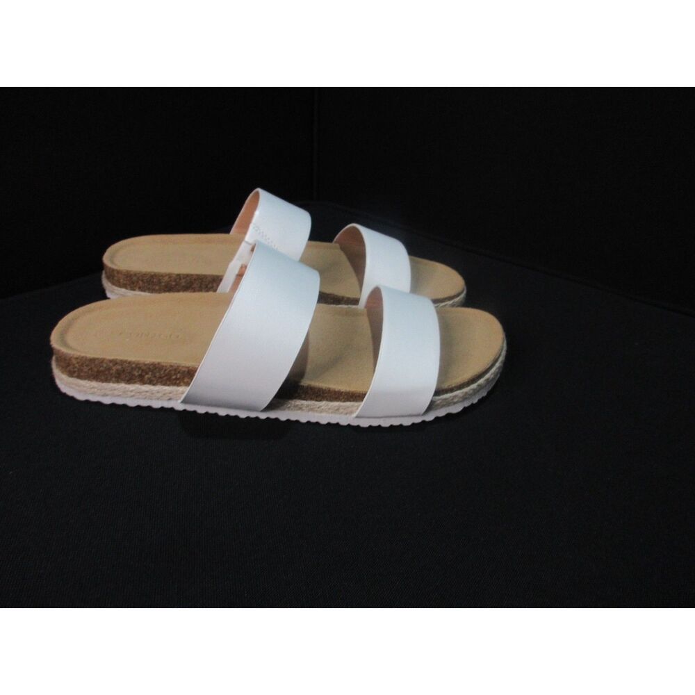 Coutgo Women's White Platform Sandals Open Toe Espadrille Size 11